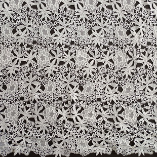 XS0931 Flower Milk Silk Threads Crochet Guipure Lace Fabric