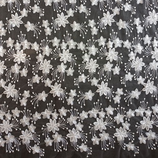 XF3027 Bridal Embroidery Flower Lace Fabric Tulle Floral Fabric