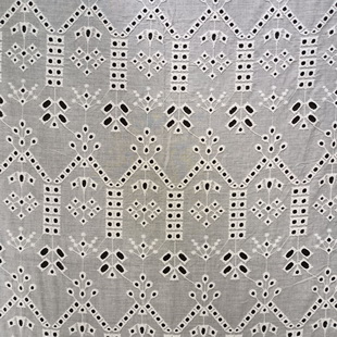 XE191 Court Style Lace Eyelet Embroidery Fabric Women Garment