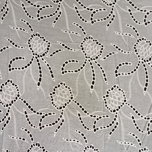 XE192 Off white Broderie Anglaise Cotton Lace Fabric By Yard