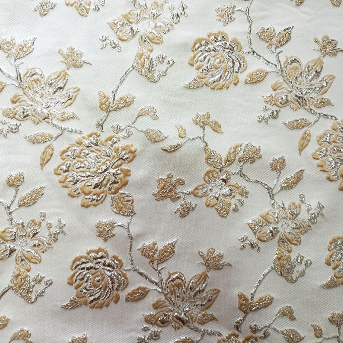 QJ6046 Fashion Yarn Dye Elegant 3D Flower Jacquard Brocade Fabrics For Ladys Dress Garments