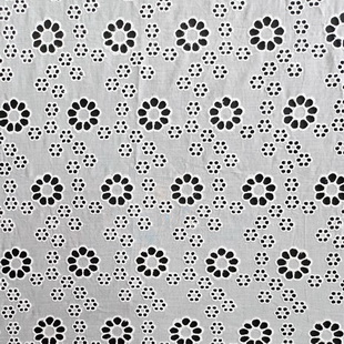 XE193 Cotton Broderie Anglaise White Eyelet Cotton Lace Fabric