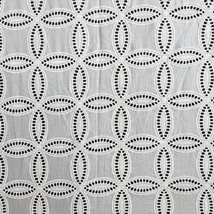 XE203 White Cotton Eyelet Swiss Embroidery French Lace Fabric