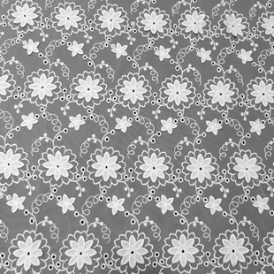 XE224 Schiffli Embroidery Lace Fabric Eyelet Cotton Guipure Lace