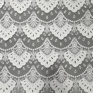 XE228 White Cotton Schiffli Eyelet Embroidery Lace Fabric