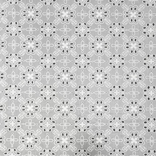XE233 Cotton Border Embroidered Eyelet Floral Lace Fabric