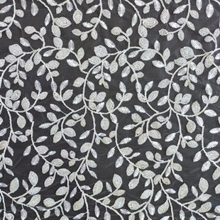 XF2980 Sequin Embroidery Fabrics Home Textile White Sequin Fabric