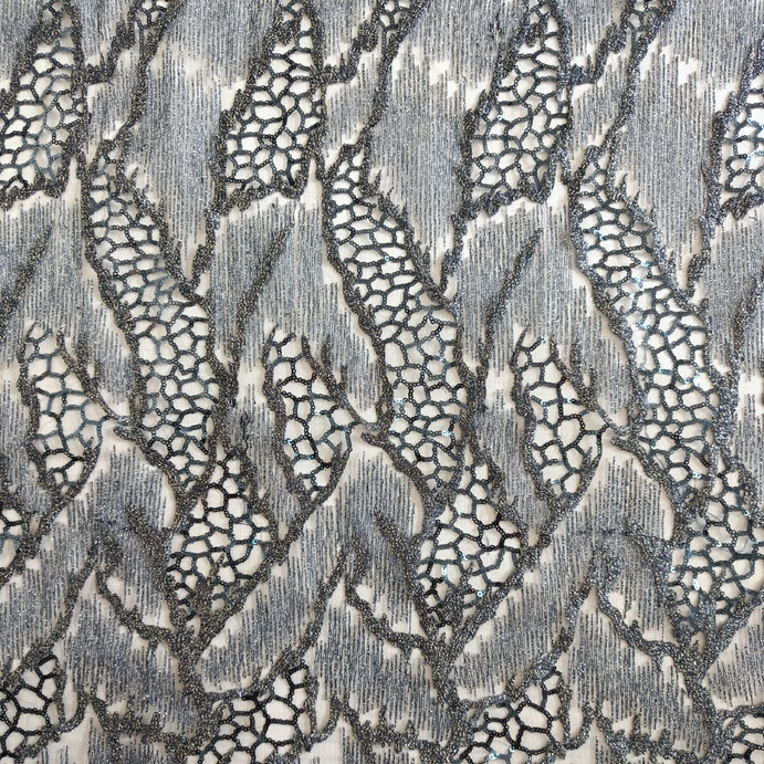XF2982 Garment Sequin Embroidery French Lace Wedding Tulle Mesh Fabric