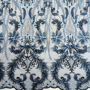 XF3003 Floral Embroidered Fabric Beautifical Net Embroidery Fabric Design