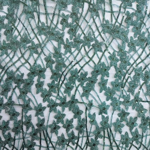 XF3013 French Gold Net Lace Sequin Tulle Embroidery Fabric
