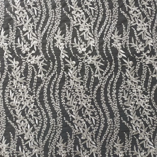 XF3052 White Chemical Polyester Lace Flower Embroidery Fabric