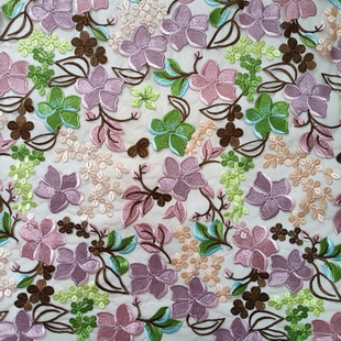 XF3056 Multi-color Flower Lace Embroidery Fabric For Wedding Dress