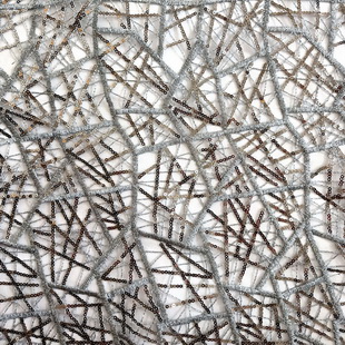 XF3078 Sequin Embroidery Fabric Stock Fabrics Grey Spangle Lace