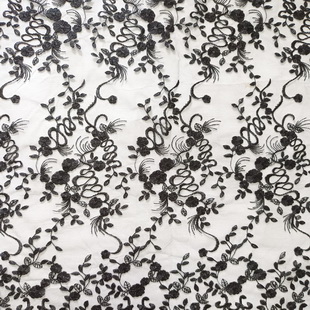 XF3084 Tulle Lace Fabric Embroidery Mesh Polyester Fabric