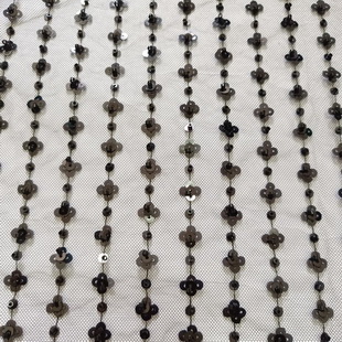 XW5280 The Latest Black Special Beaded Lace Sequin Tulle Fabric For Skirts