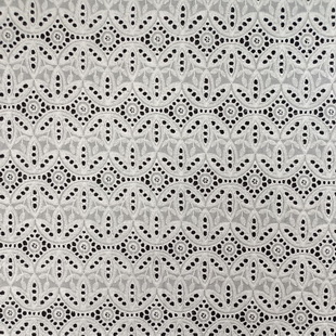XE247 Soft White Cotton Schiffli Lace Floral Embroidery Fabric