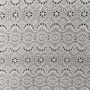 XE248 Pure Cotton Schiffli Hollowed Lace Embroidery Eyelet Fabric