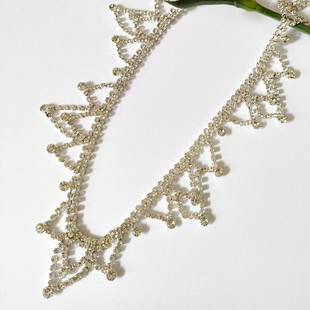 XB185 40MM Wedding Dress Decoration Accessories Trim Lace Rhinestone