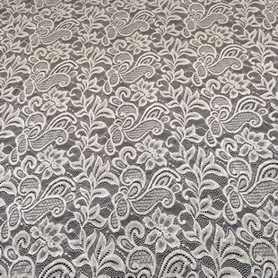XL614 Lace Fabric Ivory Graceful Tree Leaves Wedding Fabric Headband Fabric