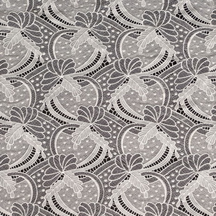 XS1637 Lace Fabric Polyester Off White Guipure Embroidery Fabric