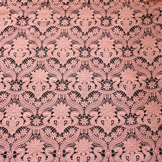XS1643 Vintage Design Polyester Embroidery Guipure Chemical Lace Fabric
