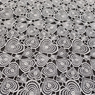 XS1645 Love Heart Guipure Lace Fabric Chemical Lace For Women Dress