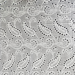 XE254 White Embroidered Schiffli Eyelet Cotton Embroidery Fabric