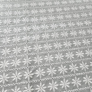 XE257 Schiffli Embroidery Lace Cotton Eyelet Embroidered Fabric