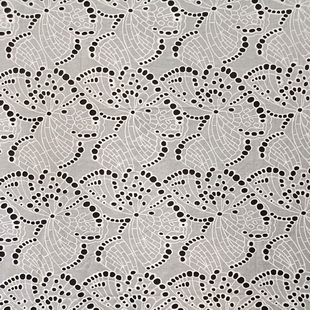XE269 New Off White Cotton Schiffli Embroidery Eyelet Fabric