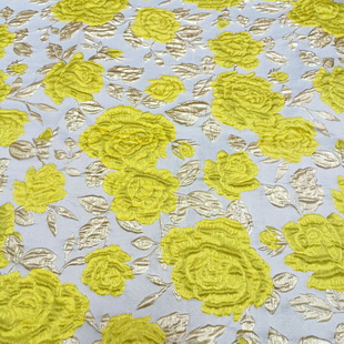 QXW541 Floral Polyester Metallic Brocade Fabric Party Cloth