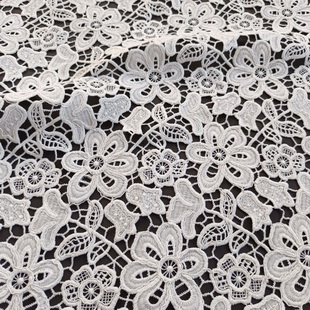 GXS1632 White Guipure Lace Fabric Venise Lace Fabric For Bridal Garments