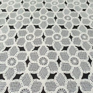 XP0229 Embroidery Lace Fabric White Corded Embroidered Fabric