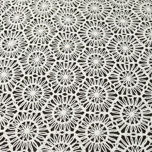 XP0230 White Cotton Dyeable Embroidery Cord Lace Fabric