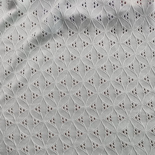 ST3834 Floral Pattern Knit Stretch Eyelet Hole Jacquard Fabric For Women Clothing