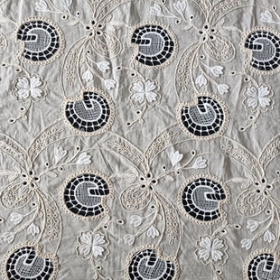 CXE296 Hollowed Out Africa Laser Cut Embroidery Lace Fabric Cotton Lace Trim