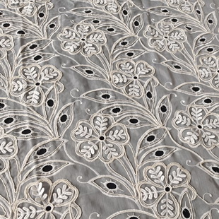 CXE299 3D Embroidered Cotton Lace Guipure Fabric Corded For Dresses