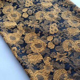 BJ011 French 3D Flower Jacquard Brocade Damask Organza Fabric For Garments