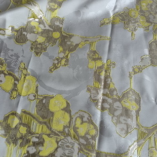 BJ015 Polyester Yarn Dyed 3D Damask Floral Metallic Brocade Jacquard Fabric