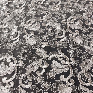XP0231 Bridal Embroidery Designs Cord Lace Fabric For Wedding Dress Lace