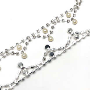 CX434 20MM Rhinestone Belt For Brides Wedding Belts Sparkly Pearls Tassel