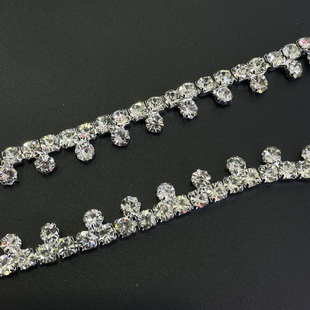CX439 7MM Tassel Rhinestone Chain T-Shaped Crystal Trim For Clothing Collar