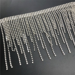 CX441 120MM Crystal Tassel Chain Wedding Dress Decoration Rhinestone Trim