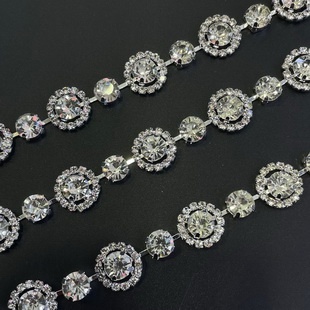 CX444 12MM Crystal Rhinestone Diamond Chain Wedding Trim Dress Decoration