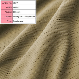 9539 Spandex Stretch Knitting Four-sided Elastic Mesh Fabric Sportswear
