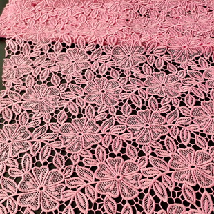 XS1695 Lovely Pink Blossom Guipure Lace For Bridesmaids Dress Fabric