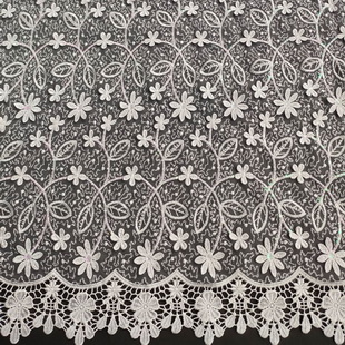 XF6055 Tulle Embroidered Fabric By The Yard 3D Flowers White Dress Fabric