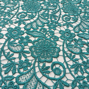 XS1708 Green Metallic Chemical Lace Embroidery Guipure Fabric