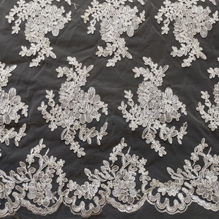 XP3976 Mesh Embroidery Corded Lace Fabric For Bavarian Dress