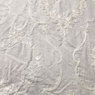 XP3978 Cotton Poplin Embroidery Linen Fabric For Skirt Fabrics