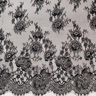 XL689 Floral Eyelash Chantilly French Lace Fabric For Ladies Dress Making